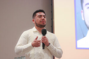 Jose Arnulfo Cabrera '14 speaks at the ELL Foundation Recognition Breakfast at Northern Kentucky University of Tuesday, February 28, 2023.